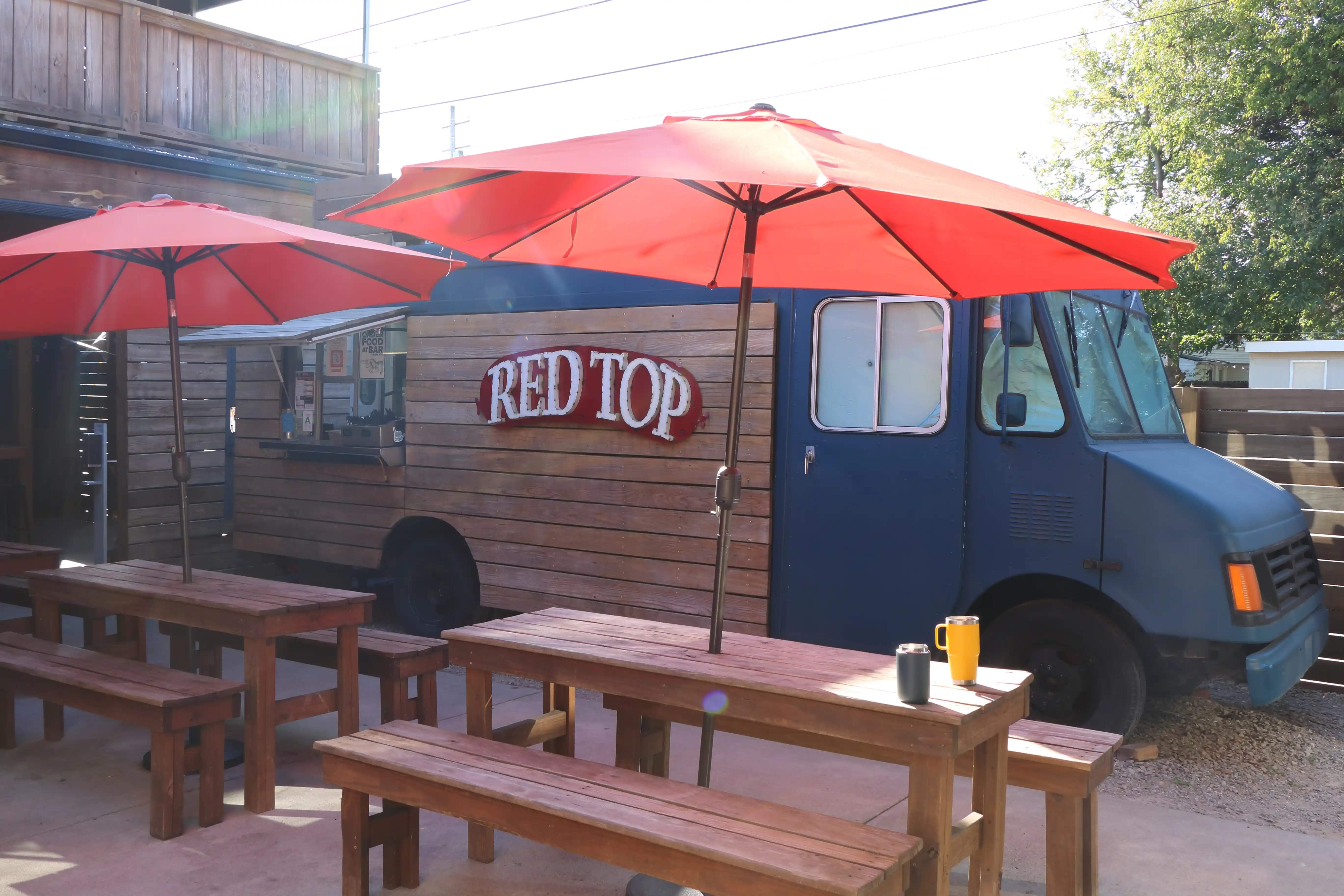 Red top Hotdog food truck