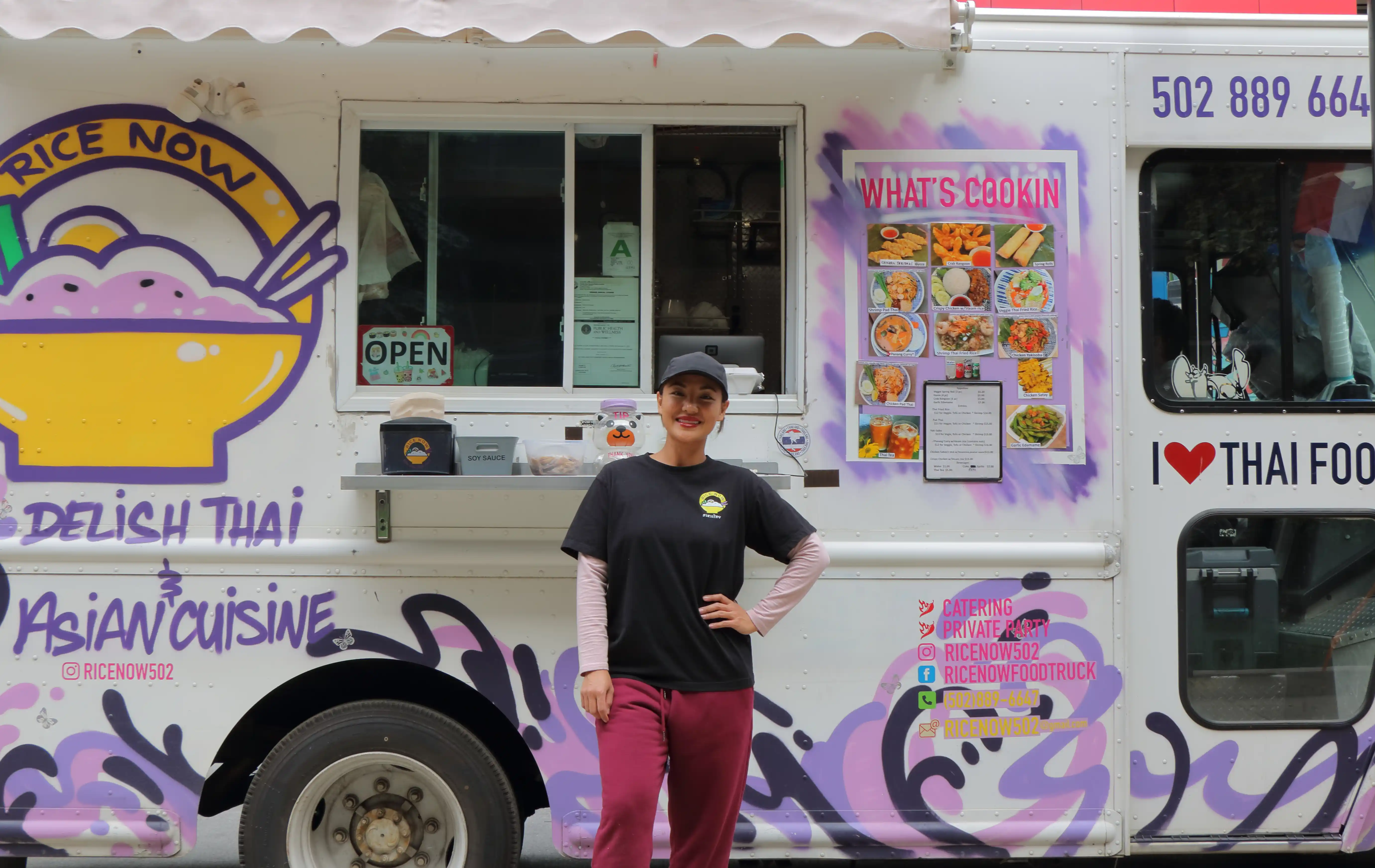 Kate finn with the food truck