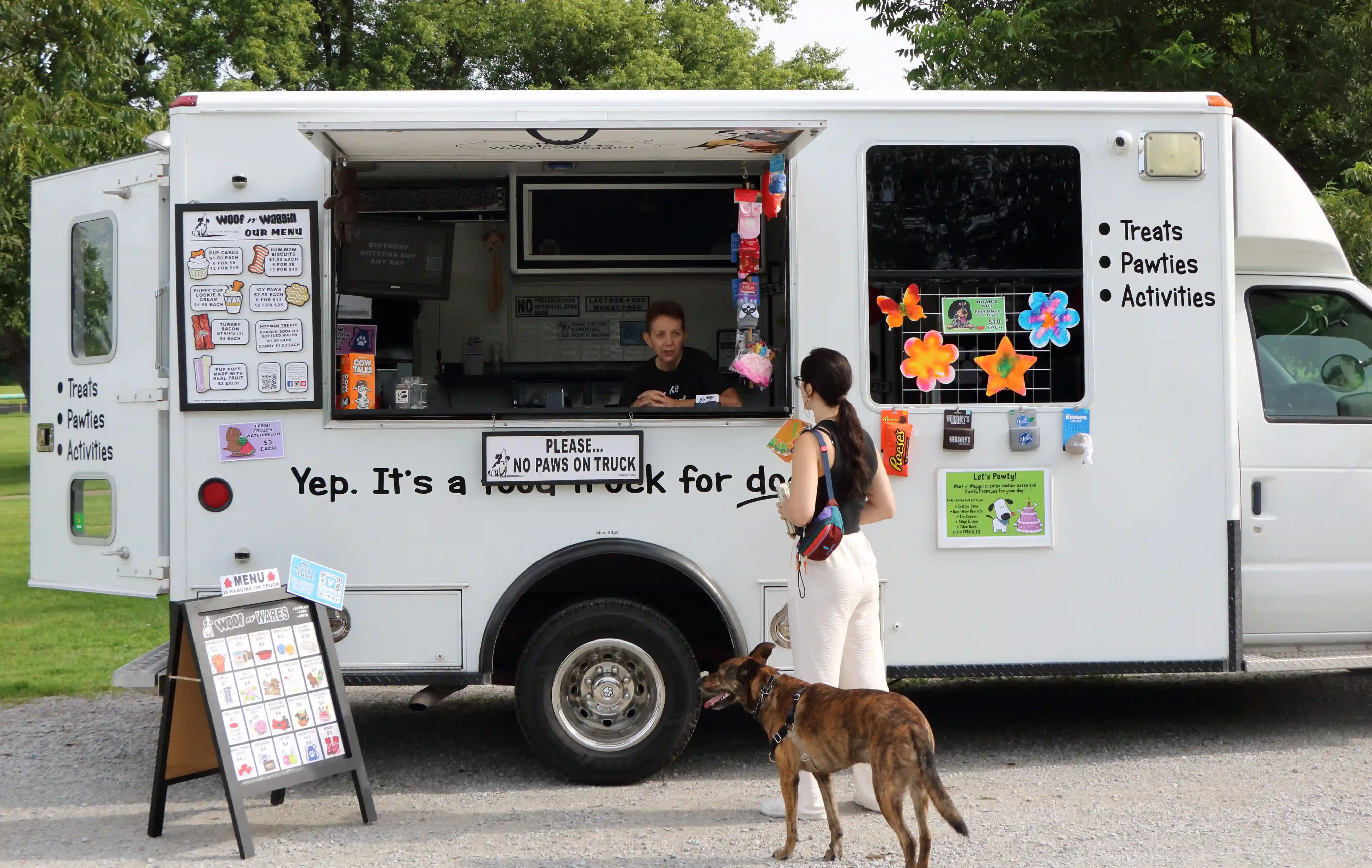 woof-n-waggin food truck for dogs with Cayley Crum